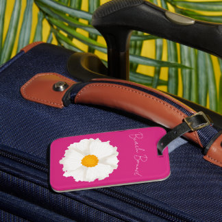 Weiße Mohnblume Rosa Gepäckanhänger