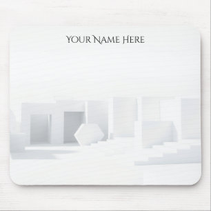Weiße monochrome Architektur Mousepad