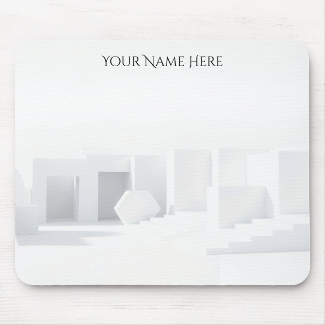 Weiße monochrome Architektur Mousepad (Vorne)