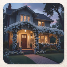 Weiße Moonflower-Reben im Set Untersetzer