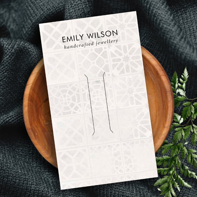 WEISSE MOROKANISCHE TILE-TEXTURE-HAARKLIP-DISPLAY- VISITENKARTE (Von Creator hochgeladen)