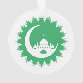 Weiße Moschee im Crescent Moon Ramadan Ornament
