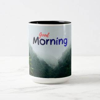 Weiße Motivations-Tasse für den Morgen | Kaffee-Zi Zweifarbige Tasse
