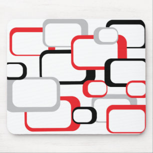 Weiße Mousepad in Rot und Grau Retro Square