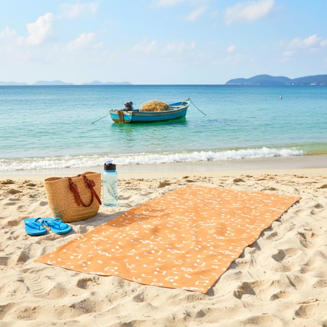 weiße Musik Strandtuch (Von Creator hochgeladen)