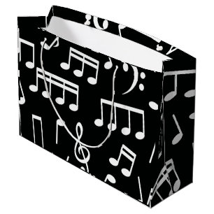 Weiße Musiknote auf schwarzem Hintergrund Große Geschenktüte