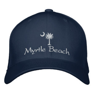 Weiße Myrtle Beach Palmetto Stickerei Mütze Bestickte Kappe