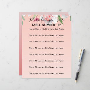 Weiße Narcissus auf rosa Hochzeitssitze Flyer