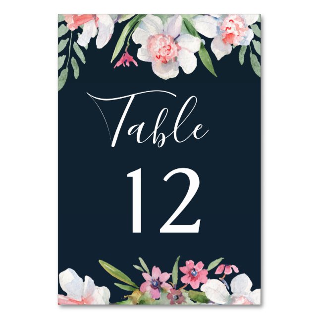 Weiße Narzisse über die Tischnummer von Hochzeiten (Vorderseite)