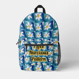 Weiße Narzissenmuster Bedruckter Rucksack