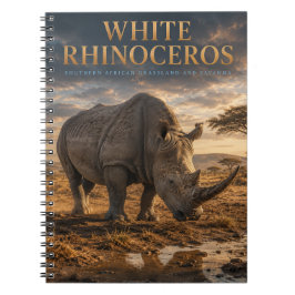 Weiße Nashorn-Savanne-Tiere Notizblock