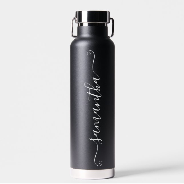 Weiße Niedliche Beschriftung Trinkflasche (Vorne)