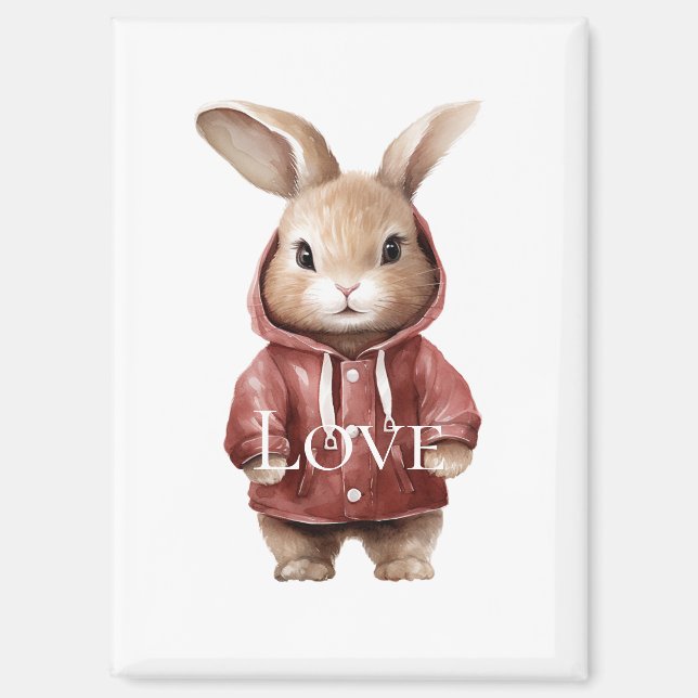 Weiße Niedliche Liebe Magnet (Vorderseite)