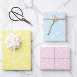 Weiße, Niedliche Weiße Bögen Muster PastellOstern Geschenkpapier Set