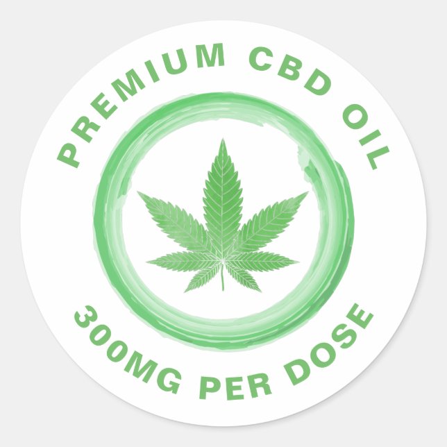 Weiße Ölmarken der CBD Runder Aufkleber (Vorderseite)