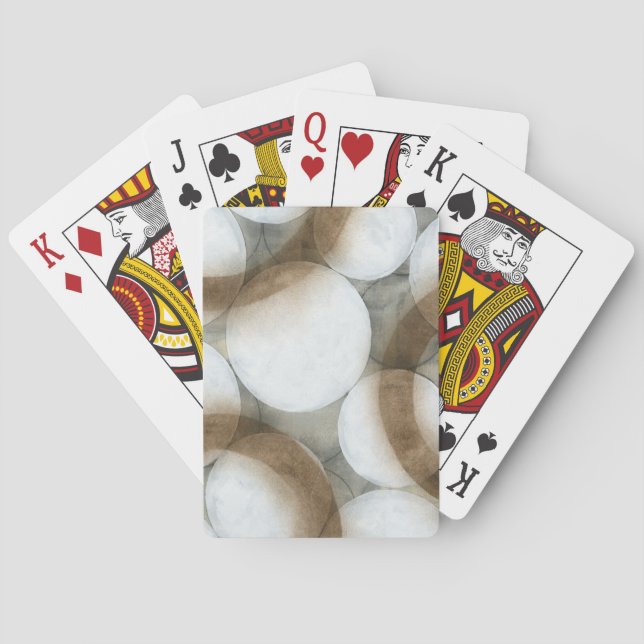 Weiße Orbs und braune Kreise Spielkarten (Rückseite)