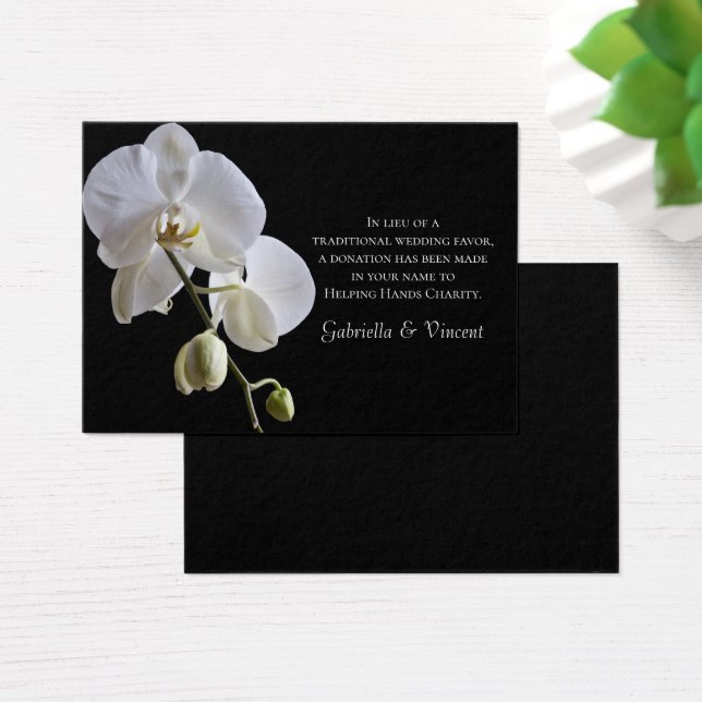 Weiße Orchidee auf der Gastgeschenk Hochzeit der S (Schreibtisch)