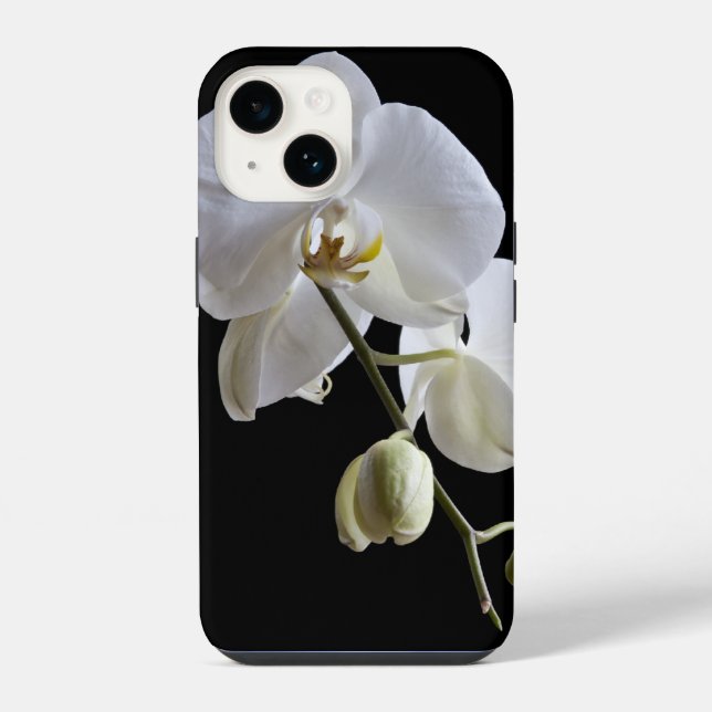 Weiße Orchidee-Blume iPhone Hülle (Rückseite)
