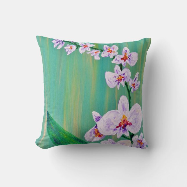Weiße Orchidee Kissen (Vorderseite)