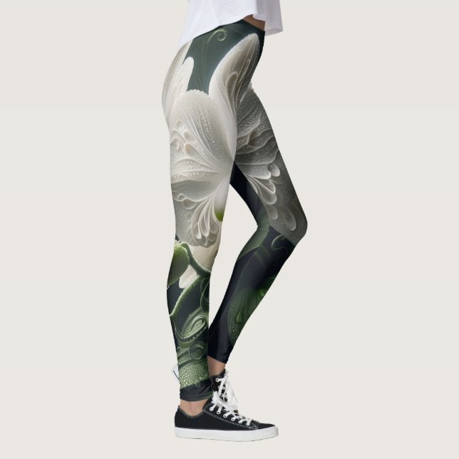 Weiße Orchidee Leggings (Rechts)