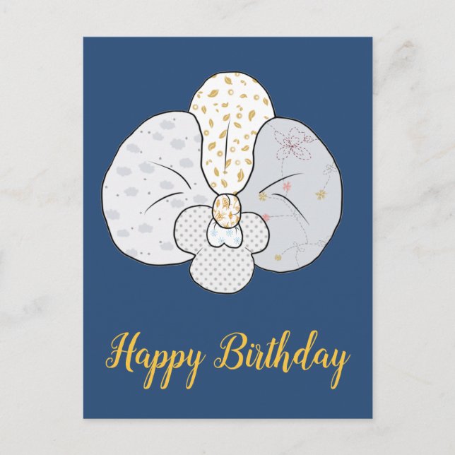 Weiße Orchidee Postkarte (Vorderseite)