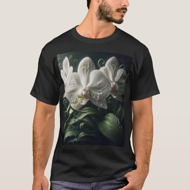 Weiße Orchidee T-Shirt (Vorderseite)