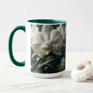 Weiße Orchidee Tasse