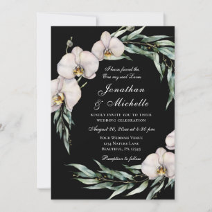 Weiße Orchideen auf Christlicher Hochzeit Einladung