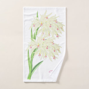 Weiße Orchideen-Blume Personalisiert Handtuch