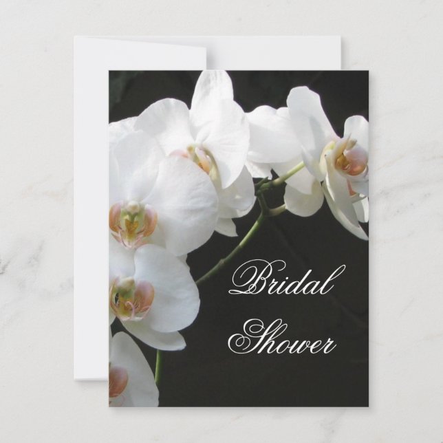 Weiße Orchideen-Brautparty-Einladung Einladung (Vorderseite)