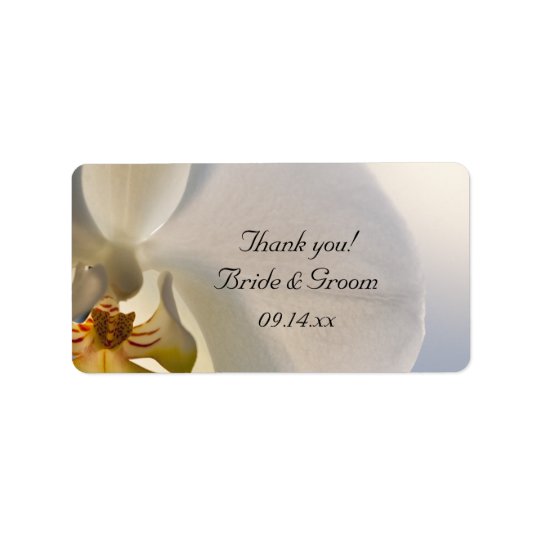 Weiße Orchideen-Eleganz-Hochzeit danken Ihnen, Adressaufkleber