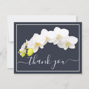 Weiße Orchideen gegen den Hintergrund der Marine V Postkarte