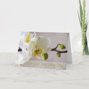 Weiße Orchideen Hochzeits-Gratulationskarte Karte