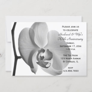Weiße-Orchideen-Hochzeitsjubiläums-Party-Einladung Einladung
