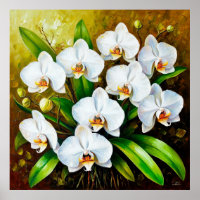 Weiße Orchideen mit grünen Blätter