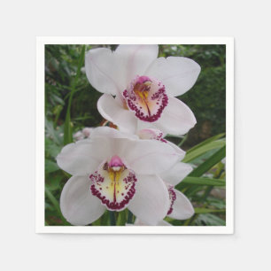 Weiße Orchideen Schöne tropische Blume Serviette