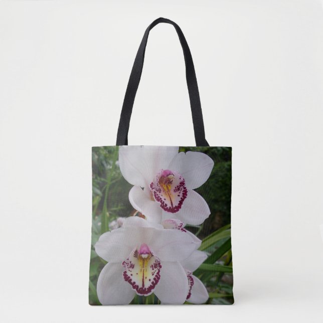 Weiße Orchideen Schöne tropische Blume Tasche (Vorderseite)