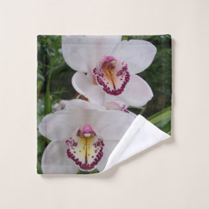 Weiße Orchideen Schöne tropische Blume Waschlappen
