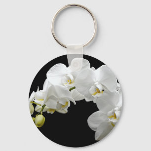Weiße Orchideenbllosse Schlüsselanhänger