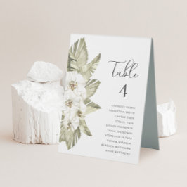 Weiße Orchideenhochzeitungen - Tischnummern Tischaufsteller