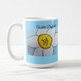 Weiße Osterglocke Babyblau Kaffeetasse