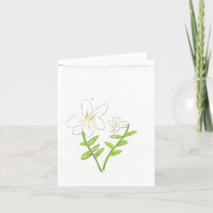 Weiße Osterlilie Dankeskarte