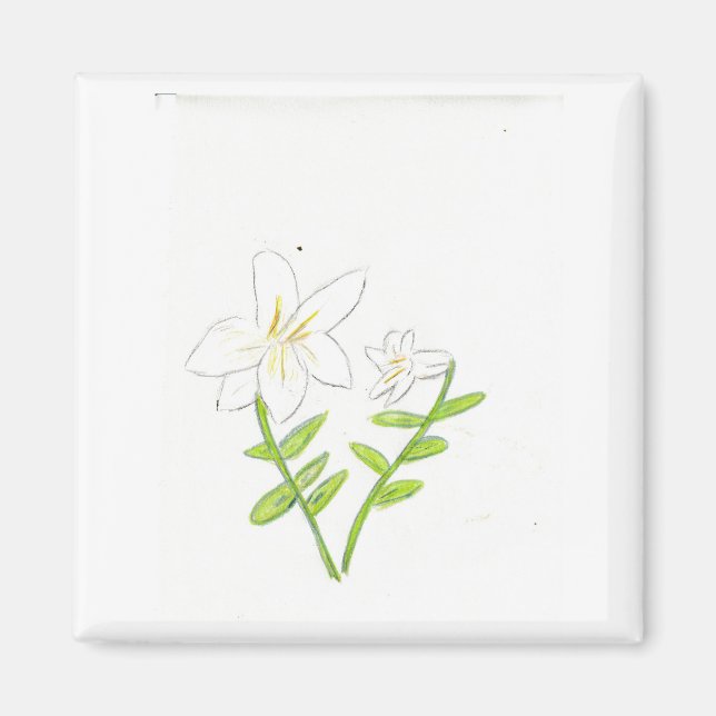 Weiße Osterlilie Magnet (Vorne)