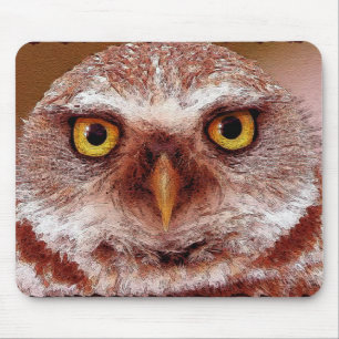 Weiße Owl Wildlife Art Tierfreunde Mousepad