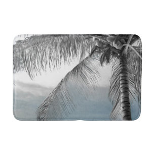 Weiße Palm-Kokosnusspalme Elegantes Strandparadies Badematte