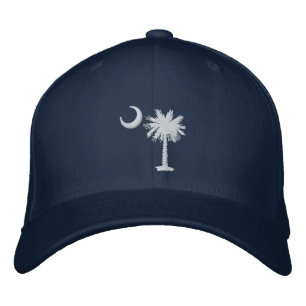 Weiße Palmetto-Mond Stickerei Mütze Bestickte Kappe