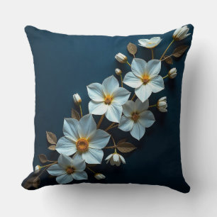 🌼 Weiße Papier-Blumen-Zimmerdekoration 🌼 Kissen