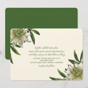 Weiße Passion-Blume Hochzeit Einladung