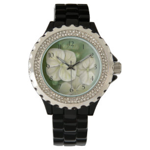 Weiße Pastelle Hydrangea Blütencreme Armbanduhr