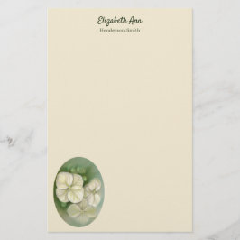 Weiße Pastelle Hydrangea Blütencreme Briefpapier
